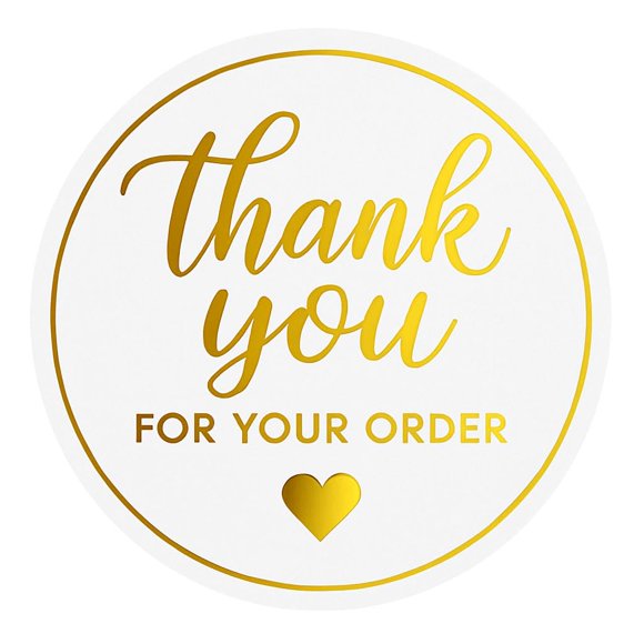 Pegatinas de Agradecimiento FEELOVE 3,8 cm Doradas 200 uds