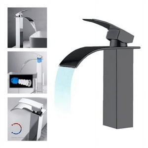 Genérico - Llave Lavamanos Monomando Cascada Baño De Lujo Acero Negro