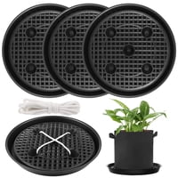 Xusx111 - Soporte De Platos De Plantas De Plástico, 4 Paquetes De 14 Pulgadas, Base De Maceta De Tela De Regado De Platos De Plantas Elevados, Uso De Bolsas De Cultivo No Tejidas, Bandeja De Maceta De