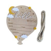 Magideal - Tablero De Bienvenida Para Recién Nacidos, Anuncio De Nacimiento, Decoración De Recuerdo Para La Habitación De Los Niños, Accesorio Fotográfico Grabad Blanco