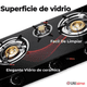 thumbnail image 4 of Cocina Encimera a Gas Licuado Vidrio 3 Platos Cocinilla Negro, 4 of 6