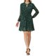 thumbnail image 1 of INSPIRE CHIC Vestido de Mujer Regreso a Clases Estrella Dorada Cuello en V Manga Larga Fiesta Línea A Acampanada XS Verde-Floral, 1 of 6