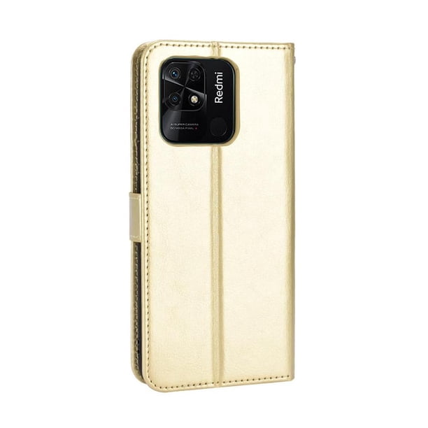Funda tipo libro para Xiaomi Redmi 10C, cartera todo‑en‑uno, funda multifuncional con tarjetero y correa de muñeca desmontable