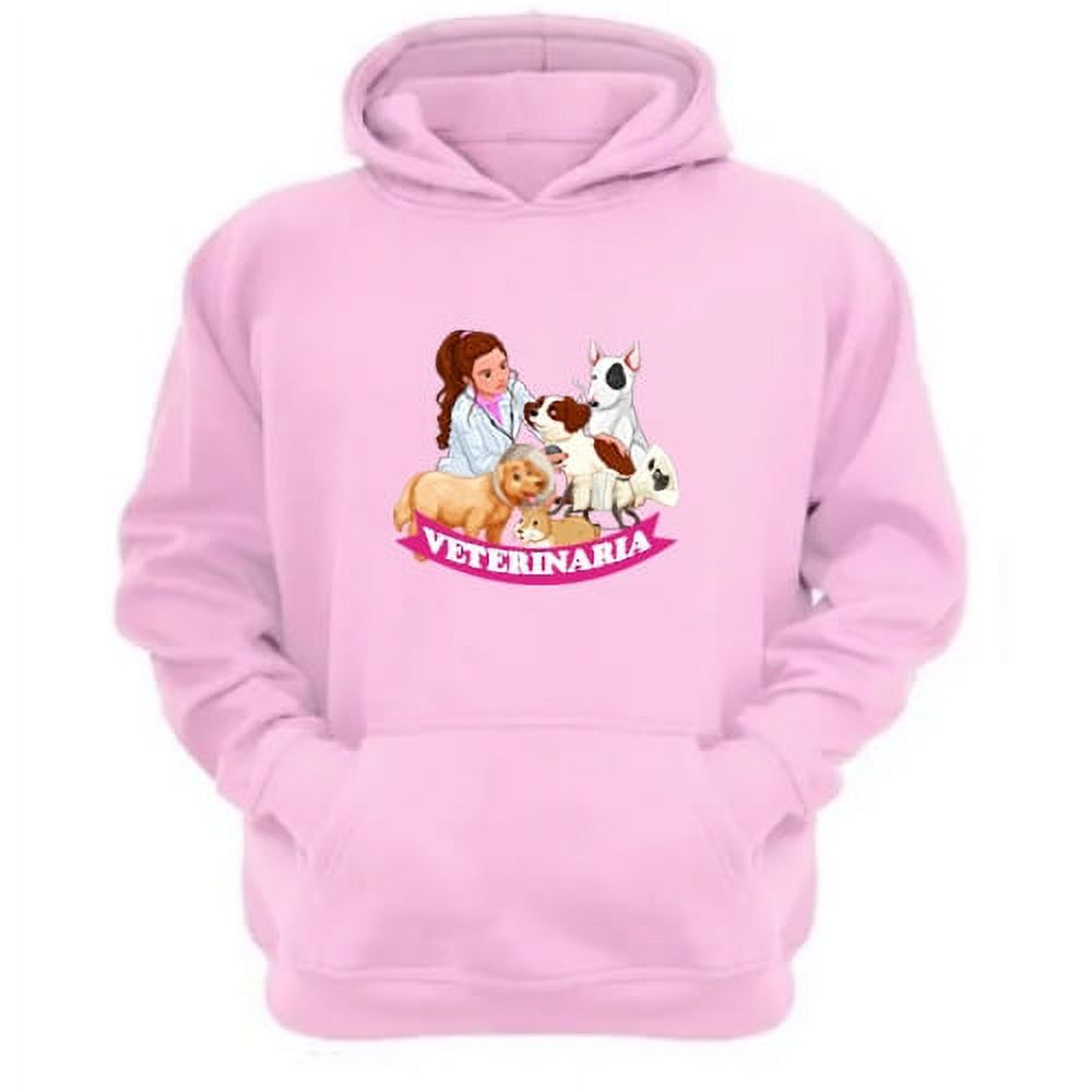 Genérico - Polerón Canguro Veterinaria Rosa Talla Xs Unisex