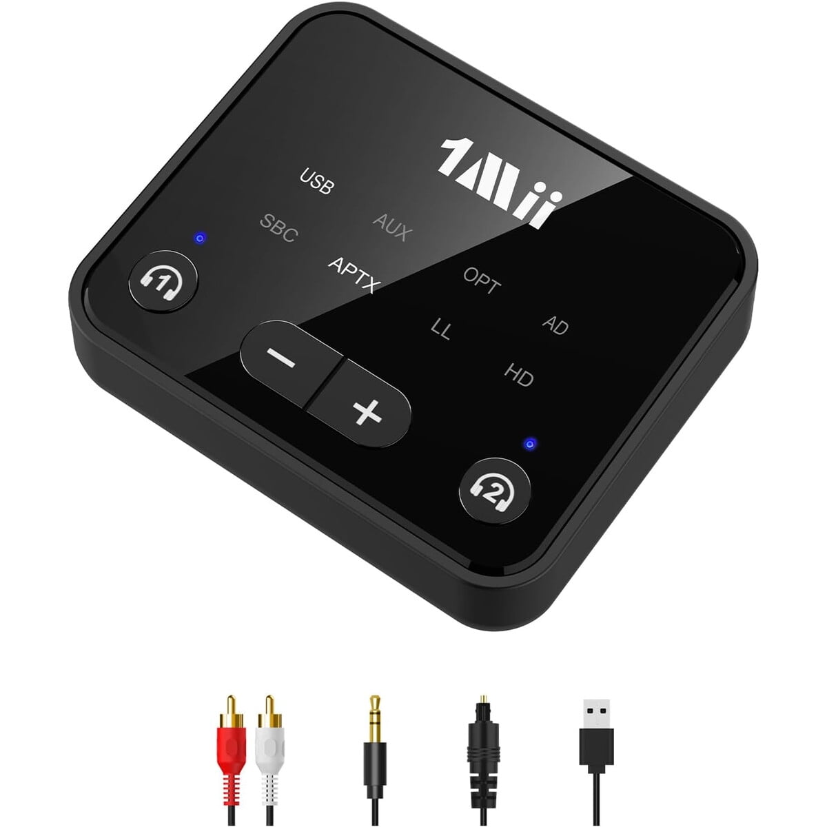 Transmisor Bluetooth 1mii B06t6 Tv 5.3 Doble Audafono Aptx