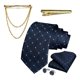 thumbnail image 2 of Corbatas Seda + Pin Cadena + Clip Dorado + Paño + Colleras azul Talla Única, 2 of 4