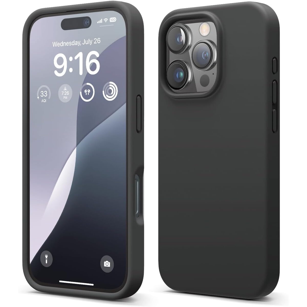 Funda Elago Iphone 16 Pro Silicona Laquida Negra