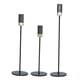 thumbnail image 3 of Juego De 3 Candelabros Cónicos De Metal Para Decoración De Chimenea, Color Negro, 3 of 3