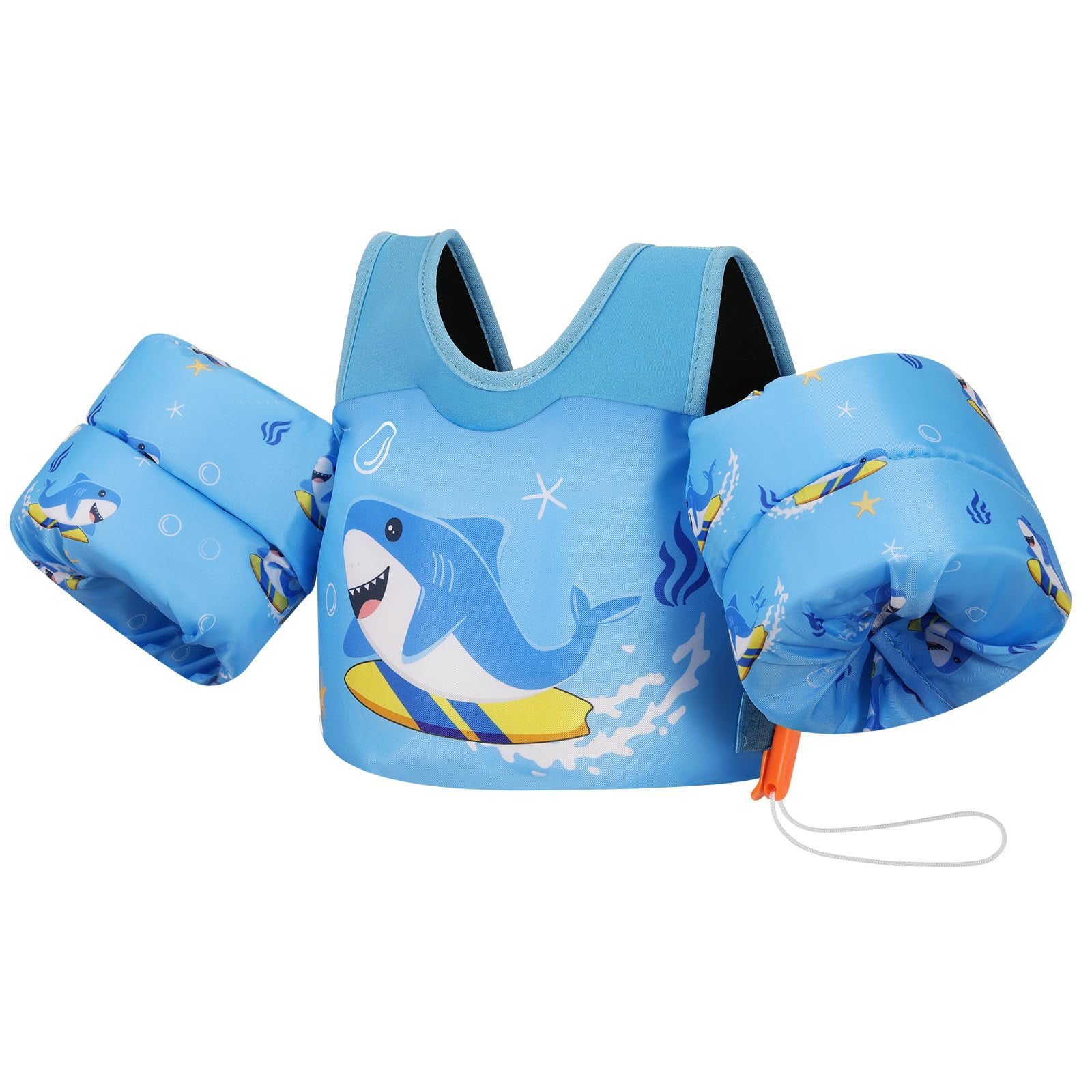 Chaleco De Natación Moko Para Niños Pequeños De 6 A 14 Kg Con Silbato De Emergencia