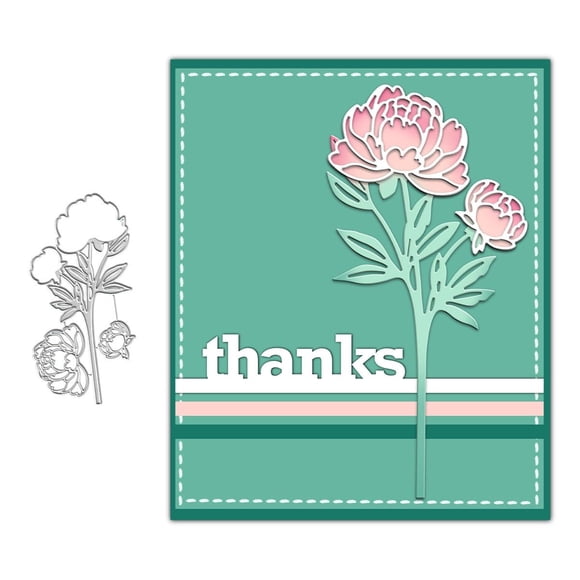 Troquel de flores MCPOOX para álbumes de recortes con caja de 13 x 6,5 cm