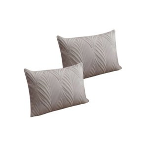 Genérico - Pack De 2 Fundas De Cojin Serie Hojas 30X50 Cm Gris