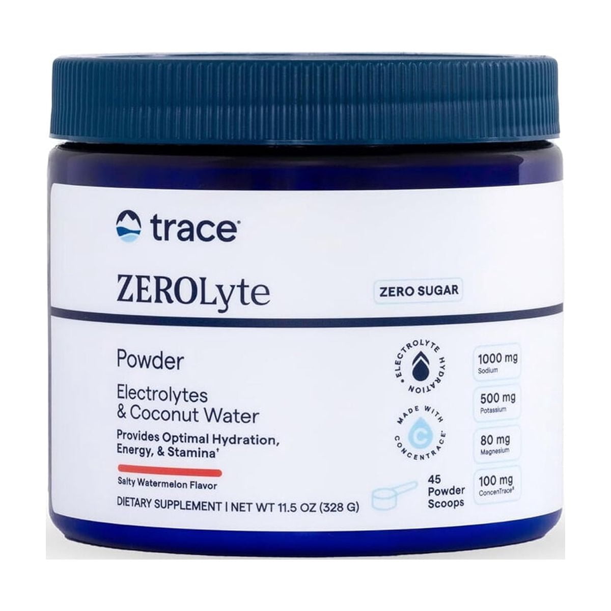 Polvo Electrolitos Trace Zerolyte 328 G Sin Azúcar