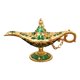 thumbnail image 4 of Lámpara De Aladino Clásica Genie Light Arabian Craft Metal Halloween Decoración Para El Hogar Oro Verde, 4 of 5