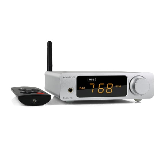Topping DX3 Pro+ Amplificador de Fone de Ouvido NFCA de 3,5 mm e Combo DAC USB com Saída de Potência de 1800mW para 32Ω/250mW para Monitores Intra-auriculares de 300Ω