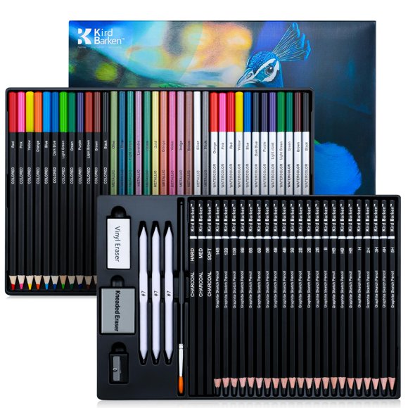 Set de dibujo Art Supply Kird Barken, 70 unidades, con tutorial