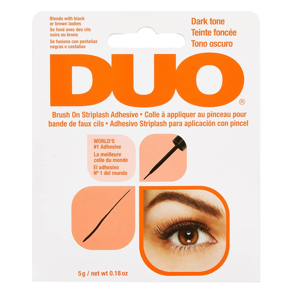 Cinta Adhesiva Para Pestañas Duo, Con Brocha, Tono Oscuro, 5 Ml, Sin Látex