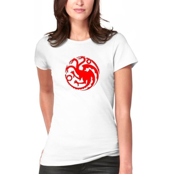 Polera Dragon Medieval Escudo Fuego Moda Mujer Color