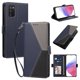 thumbnail image 2 of Cartera para Samsung Galaxy A02s en PU Tricolor, Funda con Solapa, Azul Oscuro, 2 of 6
