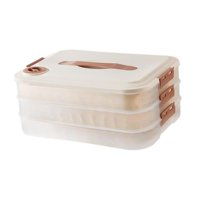 Bothyi - Contenedor De Almacenamiento De Alimentos Con Asas Y Tapas Para Pasta De Aperitivos De Carne De Tres Capas