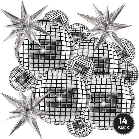 Globo de discoteca plateado 56 cm – Pack de 14 (TRENDY BUY)