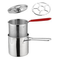 Magideal - Juego De Freidora, Calentador De Leche, Utensilios De Cocina Universales Ergonómicos, Ollas Para Sopa, Colador De Aceite, Cesta Para Hervir, Freír, , Con Con Rejilla Para Estufa Con Tapa