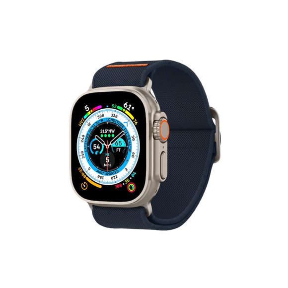 Correa Spigen Lite Fit compatible con Apple Watch – 44 / 45 / 46 / Ultra 49 MM – Tela - Azul / Conector Titanio