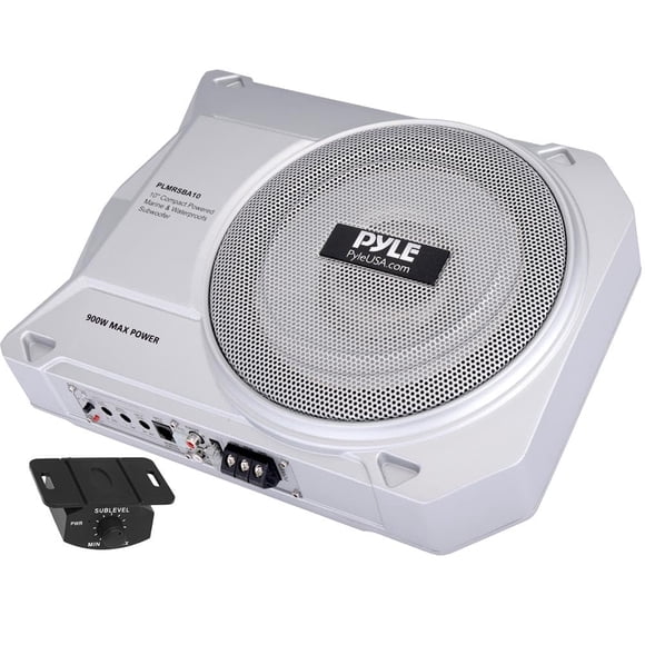 Subwoofer Pyle de 10" y 900 W amplificado de perfil bajo para uso marino
