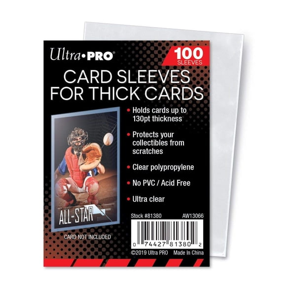Fundas para tarjetas Ultra Pro de plástico grueso transparente, 100 unidades