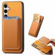 thumbnail image 5 of Funda de Cuero Magnética con Tarjetero para Samsung Galaxy S24 Plus Cubierta Delgada Amarillo, 5 of 5