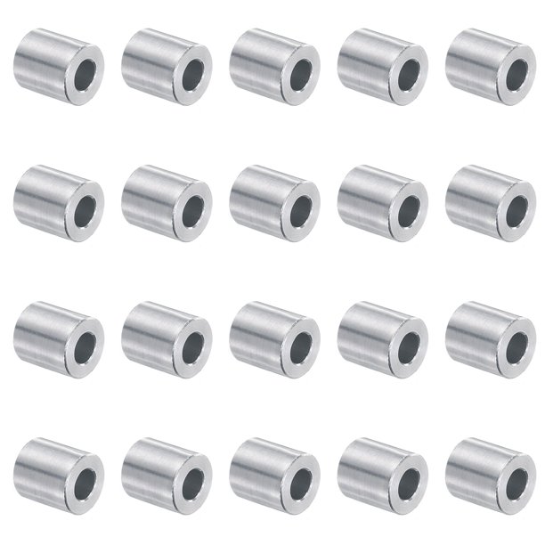Paquete de 20 separadores de aluminio 5mm de diámetro interior x 10mm de diámetro exterior x 10mm de longitud, separador de tornillo, buje, acabado liso, separador de metal redondo