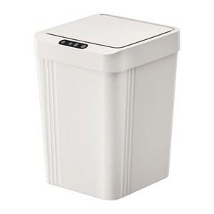 Bothyi - Bote De Basura Sin Contacto 13L Cubo De Basura De Inducción Para Restaurante Dormitorio Hotel Blanco
