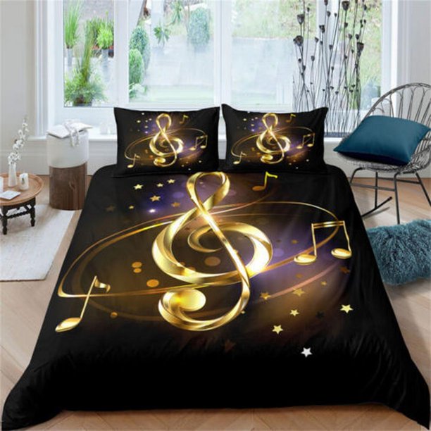 Music Note Piano 0 Quilt Duvet Cover Set Bed Linen Comforter Cover Double Soft3-Piece Bedding Set