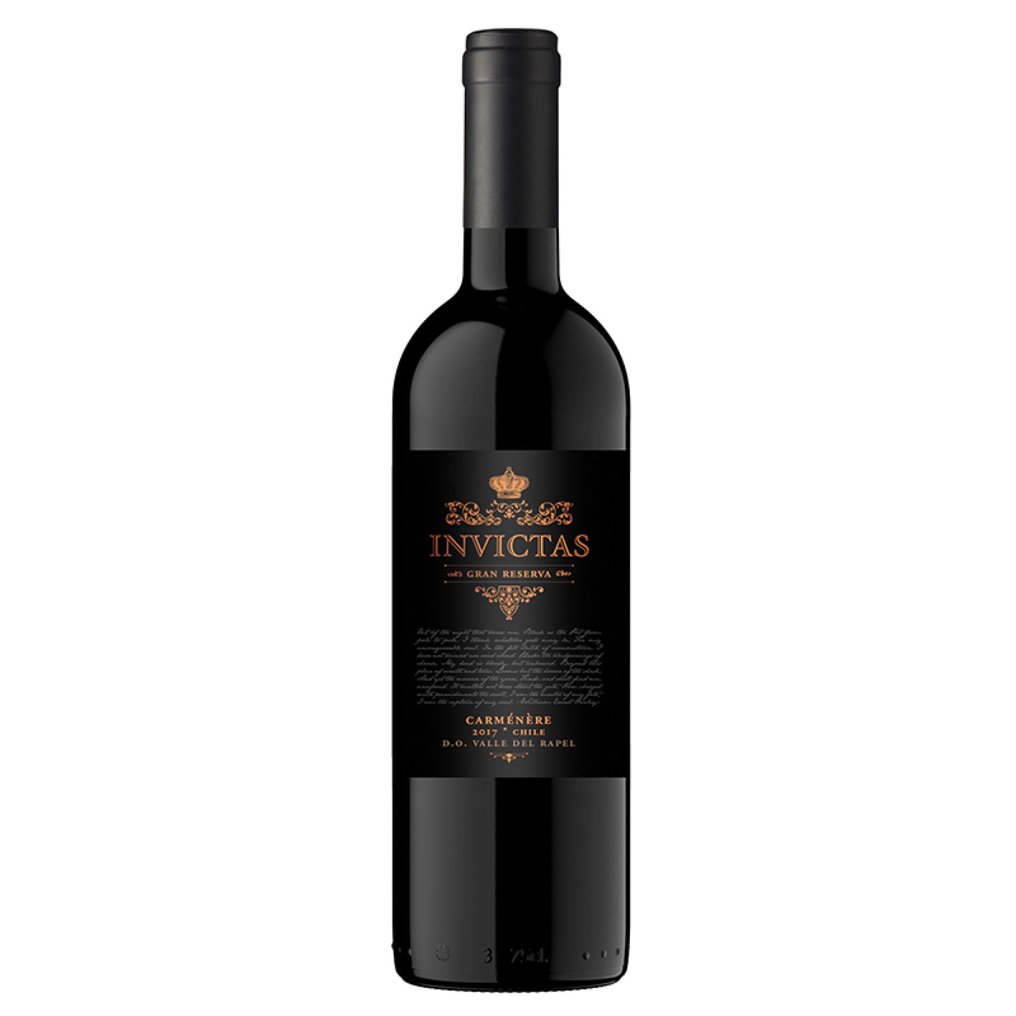 Vino Tinto Gran Reserva Carmenere Botella 750 cc Invictas