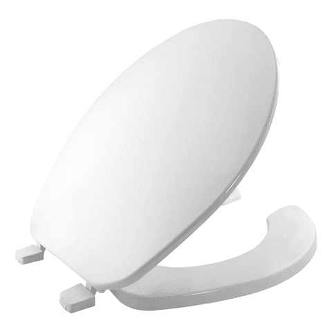 Genérico - Asiento Plastico Redondo Aro Abierto Slow Close - Bemis Color Blanco
