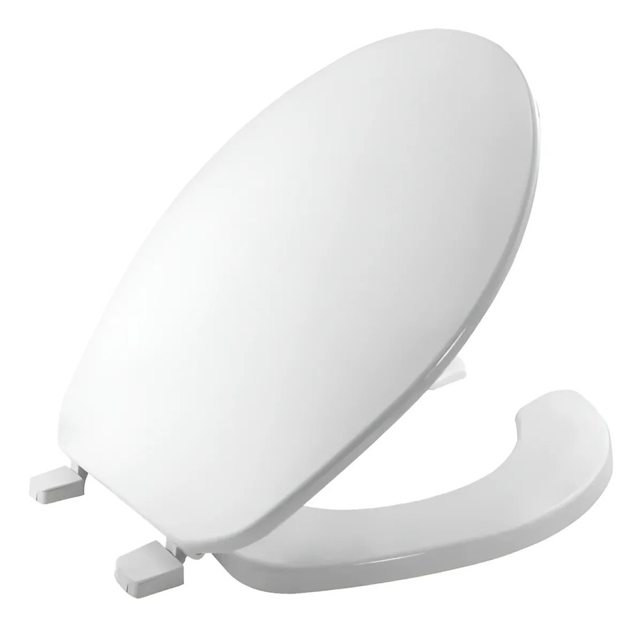 Genérico - Asiento Plastico Redondo Aro Abierto Slow Close - Bemis Color Blanco