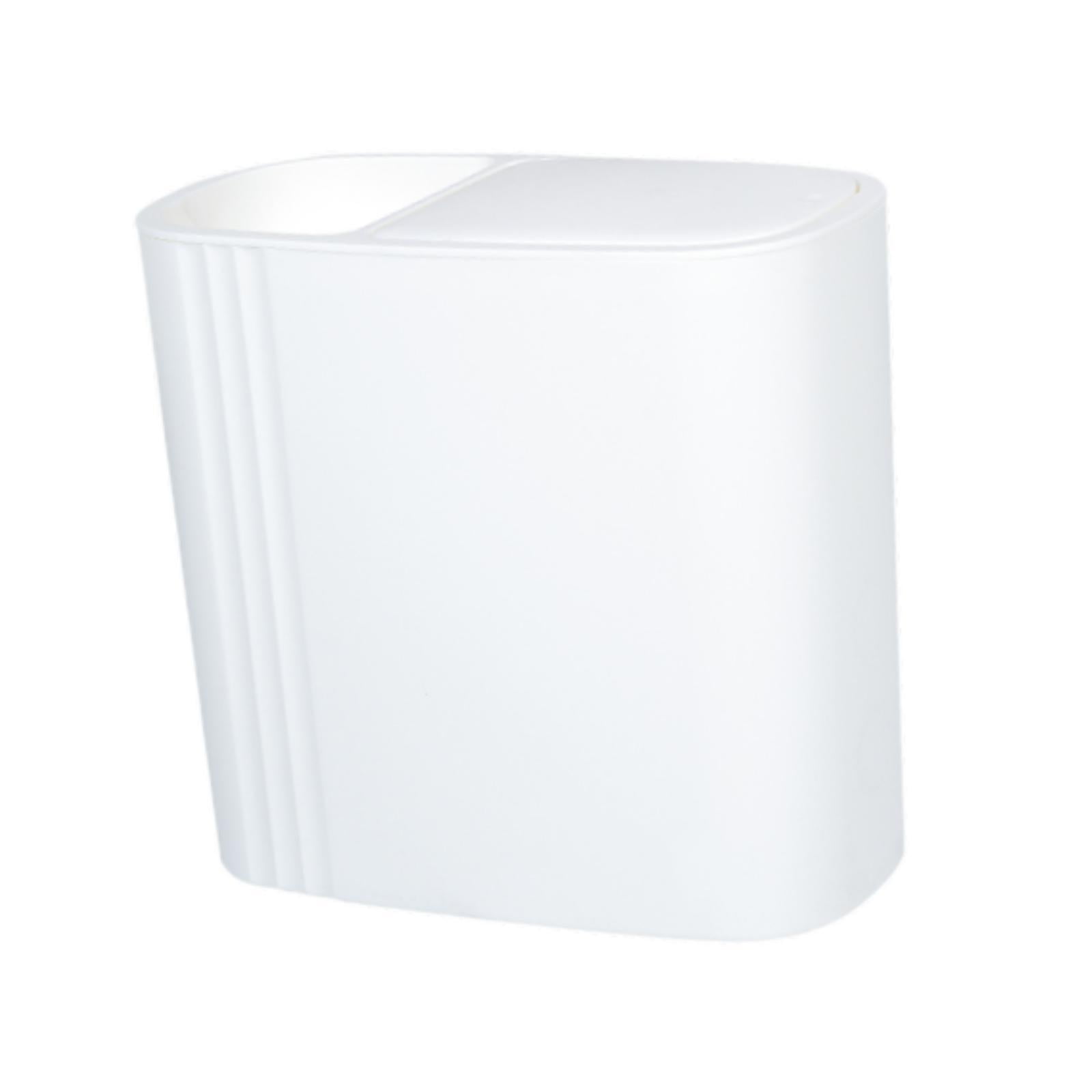 Magideal - Batio De Basura Basura Contenedor De Basura Rectangular Pequeño Compacto Con Tapa De 12 Lides Para Habitaciones Para El Baño De La Sala Del Dormitorio Blanco