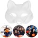 thumbnail image 2 of máscaras blancas en blanco DIY Dibujo sin pintar máscara para fiesta de Halloween cumpleaños (25*20*8cm-Gato rostro), 2 of 7
