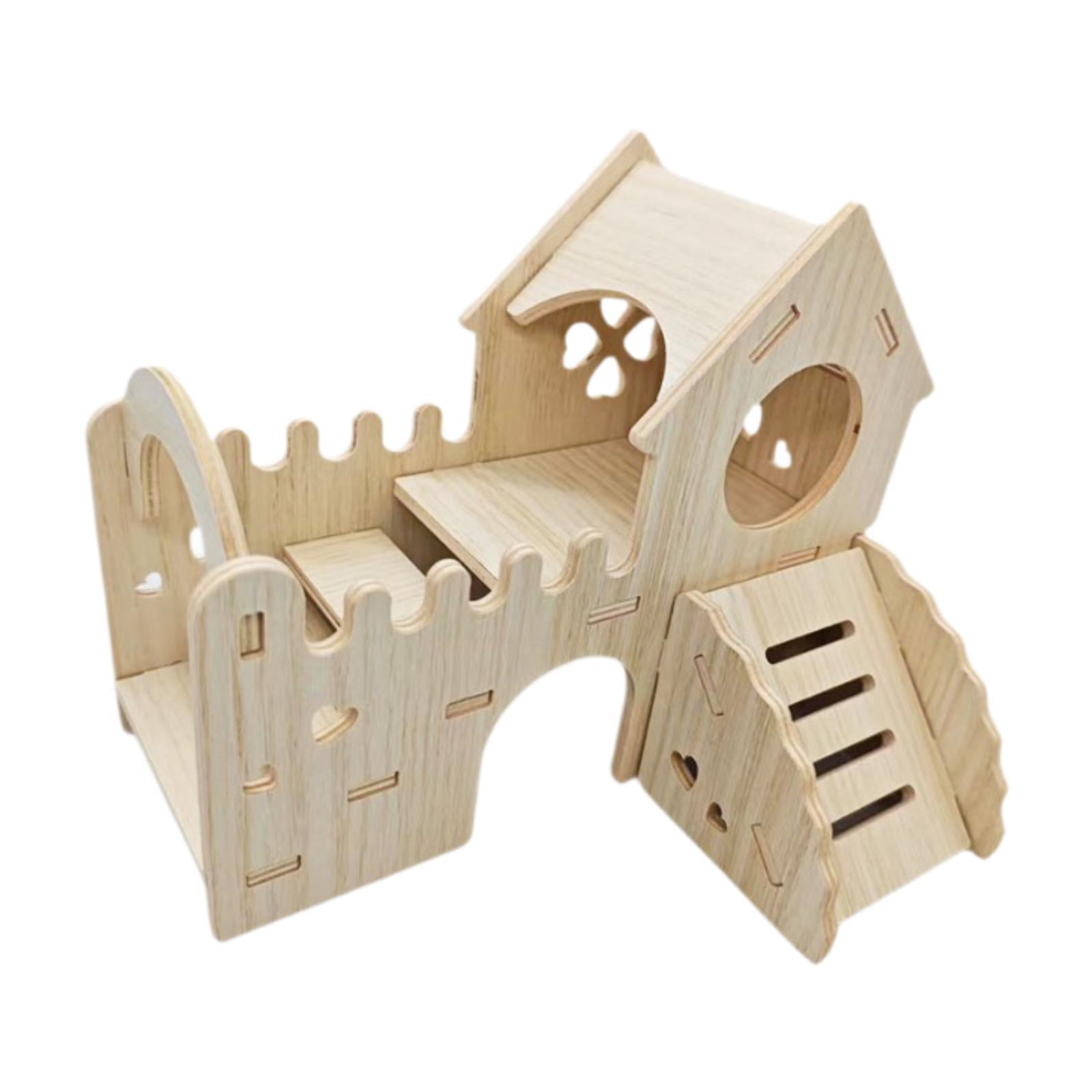 Casa De Madera Para Hámster, Divertido Refugio Para Ratones, Hámsters Y Mascotas Pequeñas.