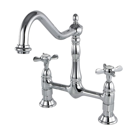 Grifo Kingston Brass Essex Bridge Kitchen, Cromo Pulido