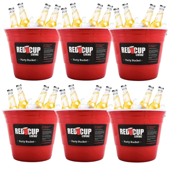 Cubitera de plástico reutilizable Red Cup Living, 6 unidades, 6 litros