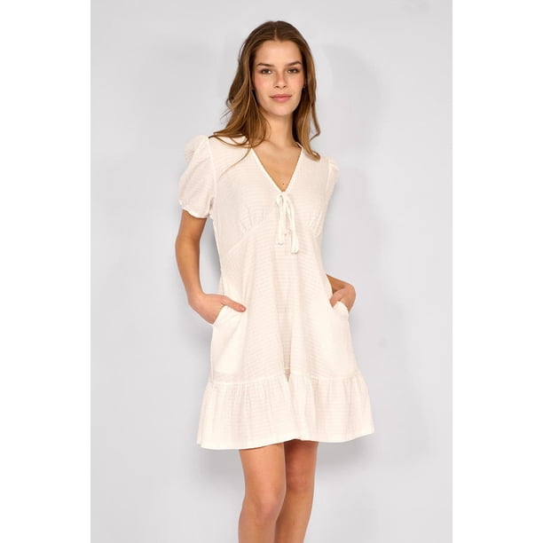 Vestido Corto Mangas Globo Claire Blanco blanco M