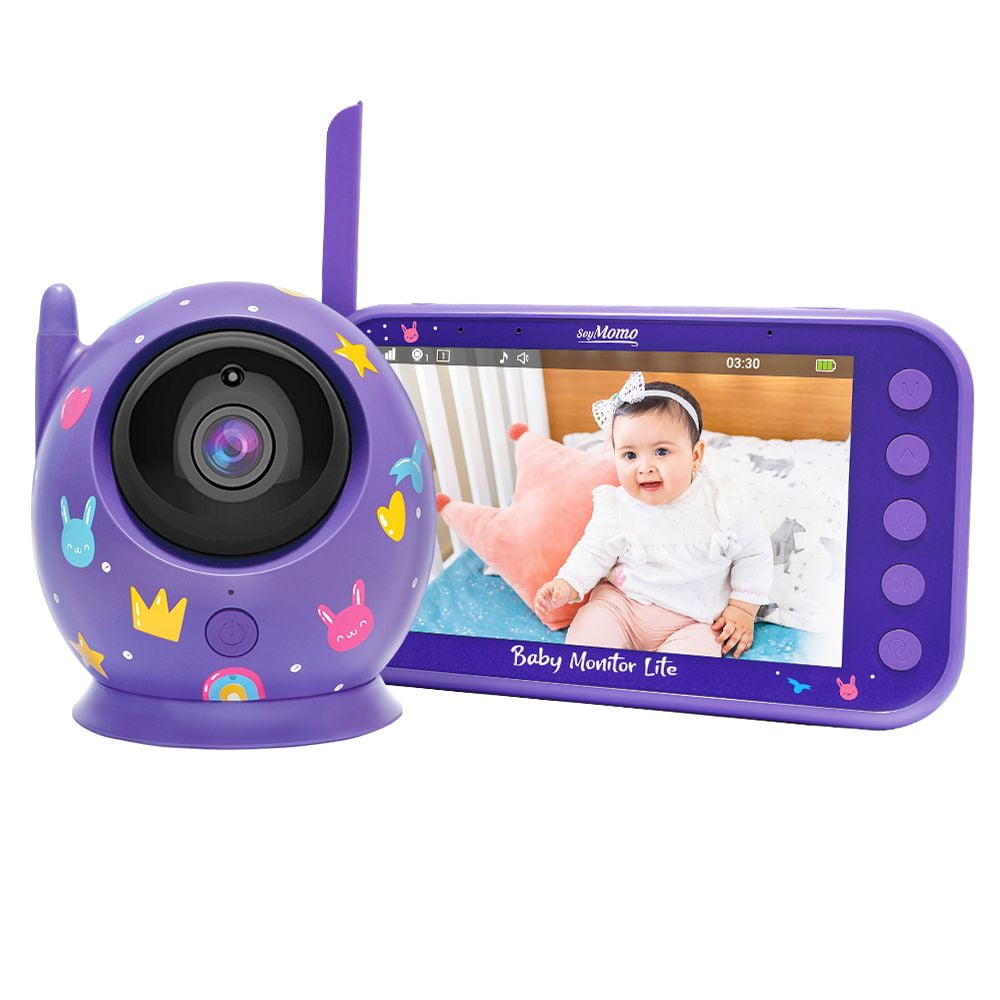 Soymomo - Video Monitor De Bebés Baby Monitor Lite Morado - Pantalla 4,3