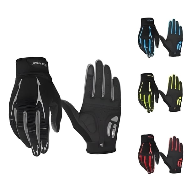 Guantes West Biking Con Gel, Ruta Y Mtb Dedo Largo Bicicleta gris oscuro M