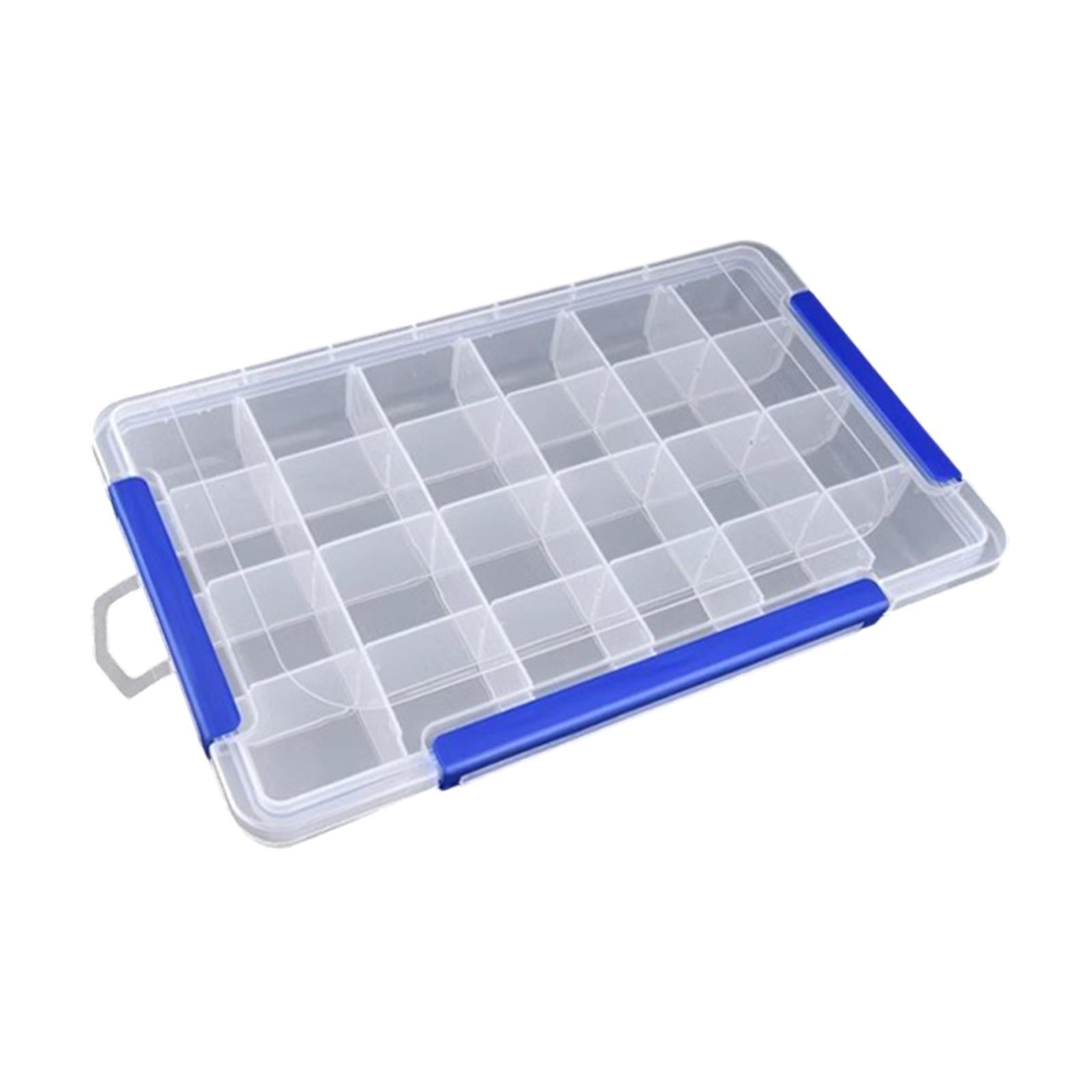 Magideal - Caja Organizadora Transparente, Contenedor, Caja De Almacenamiento Para Joyería, Accesorios De Pesca, Cuentas, Tornillos, Decoraciones Artísticas Para 24 Cuadrícula