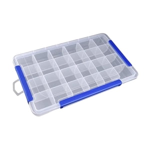 Magideal - Caja Organizadora Transparente, Contenedor, Caja De Almacenamiento Para Joyería, Accesorios De Pesca, Cuentas, Tornillos, Decoraciones Artísticas Para 24 Cuadrícula