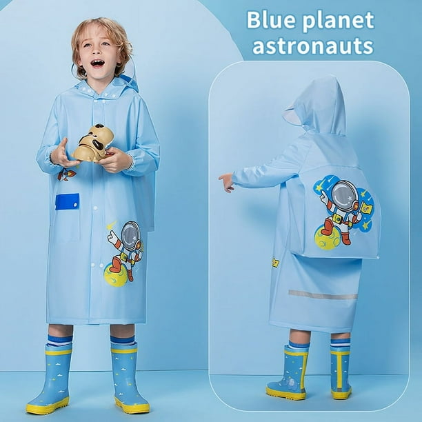 1pcs Dinosaur Rabbit Cartoon Raincoat, Outdoor Cycling Raincoat With Schoolbag Cover, Gift For Children's Day, Kids Rain Poncho Hooded Jacket, Girls & Boys Rain Jacket, Raincoat For Boys And Girls Rai
