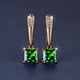 thumbnail image 1 of Square Cut Black Stone Emerald Earrings 18K Gold Plated Ornament For Women Daily Decor Jewelry, 1 of 3