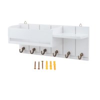 Magideal - Organizador De Pared De Madera Para Llaves Y Correo, Ideal Para Guardar Llaveros Y Otros Artículos Decorativos. También Sirve Como Soporte Para Bolsas Blanco