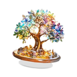 Bothyi - Adorno De Escritorio De Árbol Colorido 2D Plano Para Sala De Estar, Oficina, Regalo De San Valentín