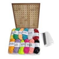 Magideal - Tablero De Bloqueo De Ganchillo, Tablero De Ganchillo Cuadrado, Pasadores De Varilla, Soporte Incluido, Tablero De Madera Para El Hogar, Hecho A Mano,